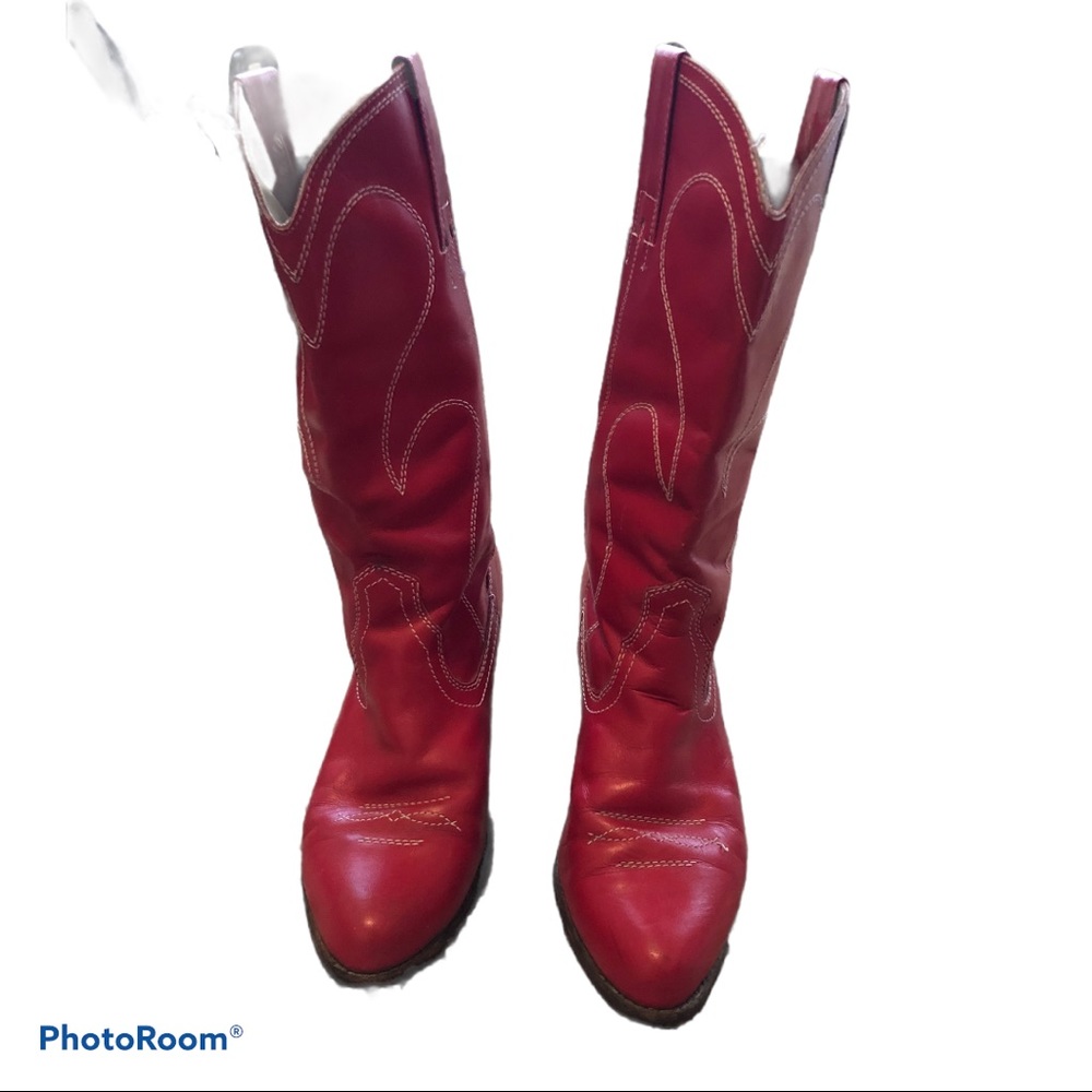 Leonardo western red boots
